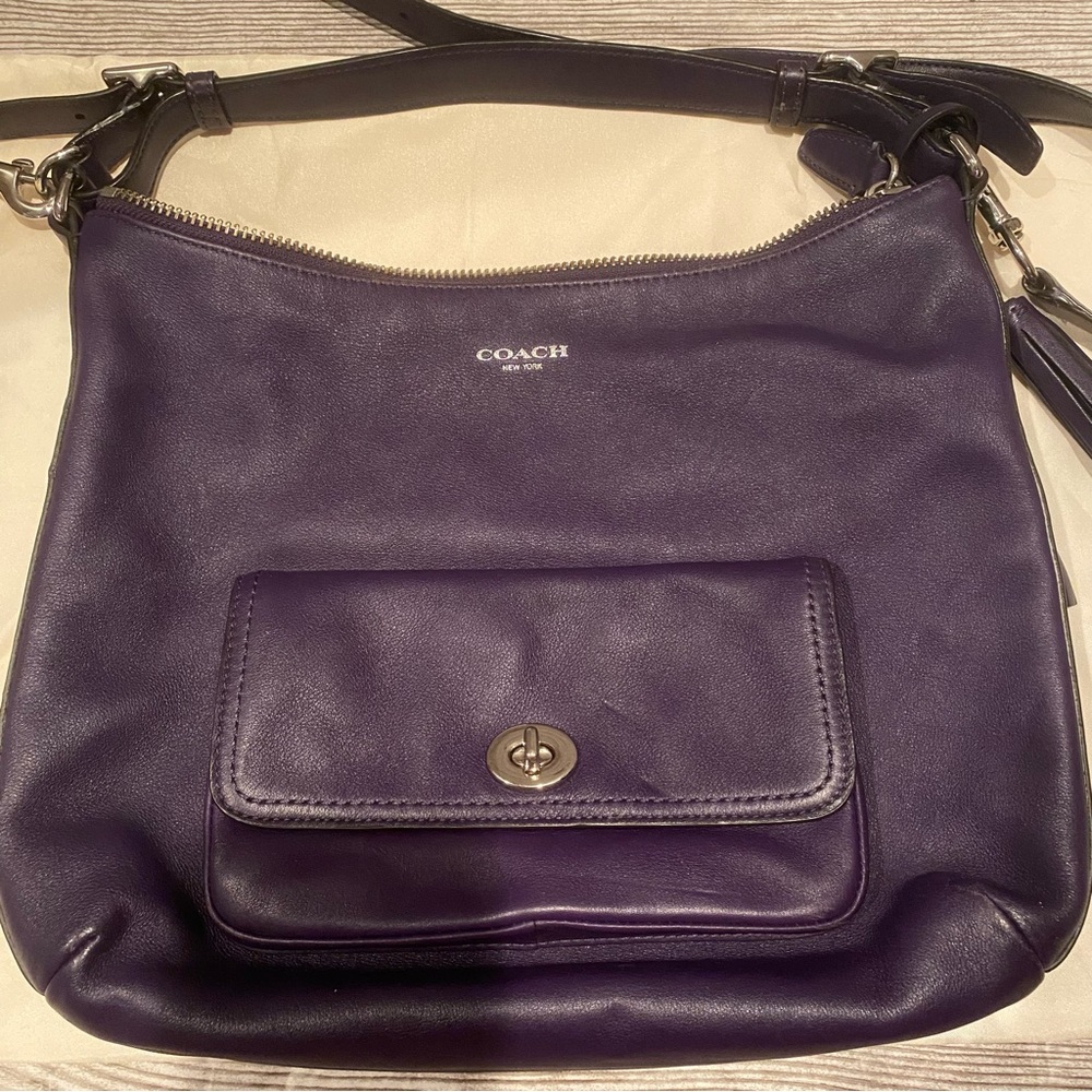 UEC Coach Purple Courtenay Purple Leather Legacy Hobo Bag - Picture 2 of 12